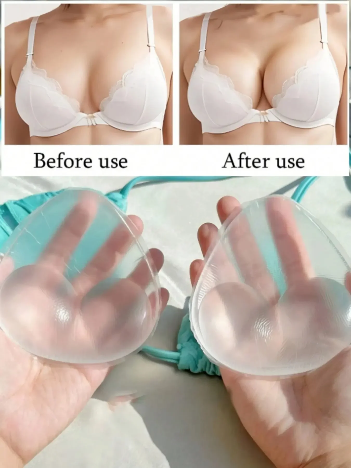 Push Up Bra Silicone - 1 Pair Women's Silicone Bra Inserts,