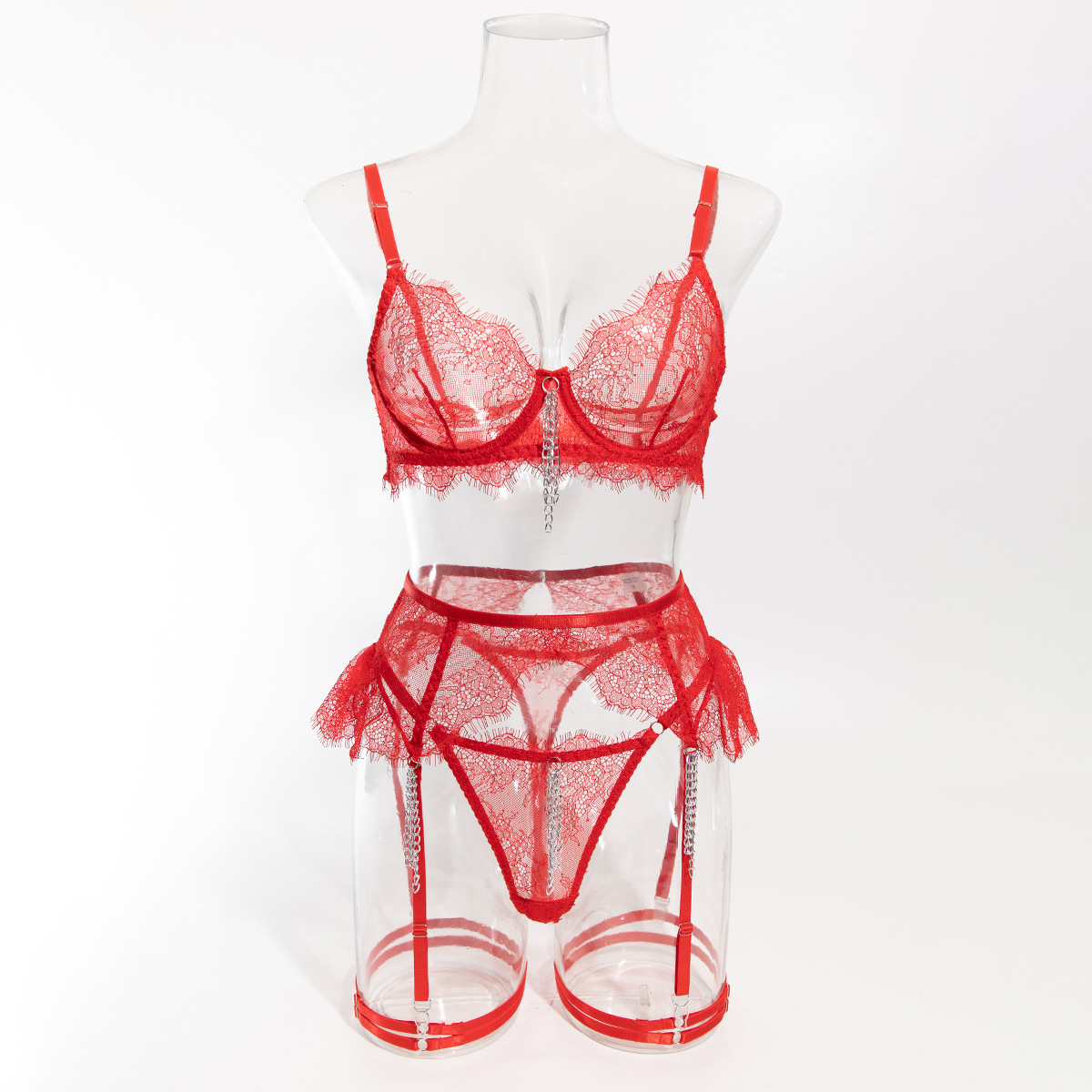 Krasapt Gothic 3Pcs Lace Linge - огляд і ціна Sheer Mesh Bra